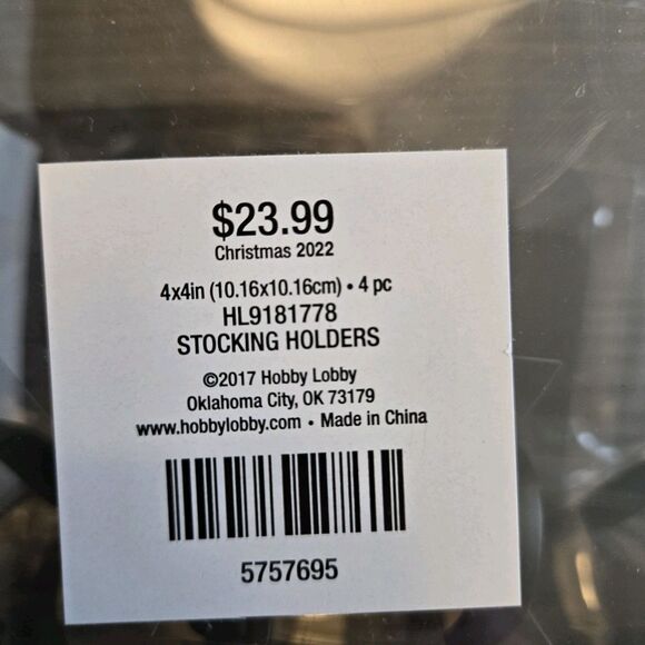 NEW Stocking Holder Hobby Lobby Bronze 4 Inch (4 pieces)  CHRISTMAS 2022 - Picture 4 of 6